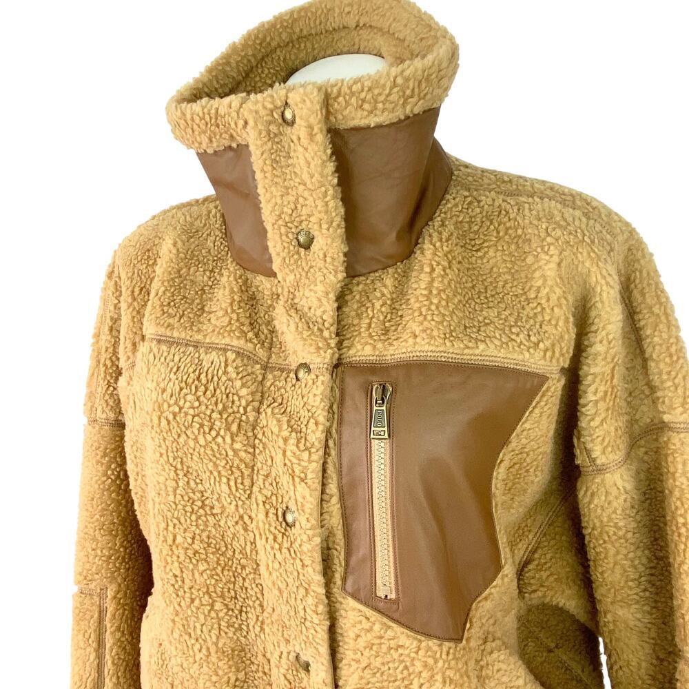 Polo Ralph Lauren Teddy Bear Fleece & Leather Cropped Jacket - Medium - Picture 3 of 13